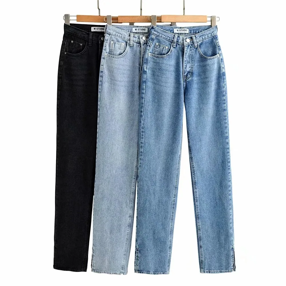 Nanchang Auyan New Collection Designer Jeans Split Bottoms Women Jeans Denim Bulk Women 2022