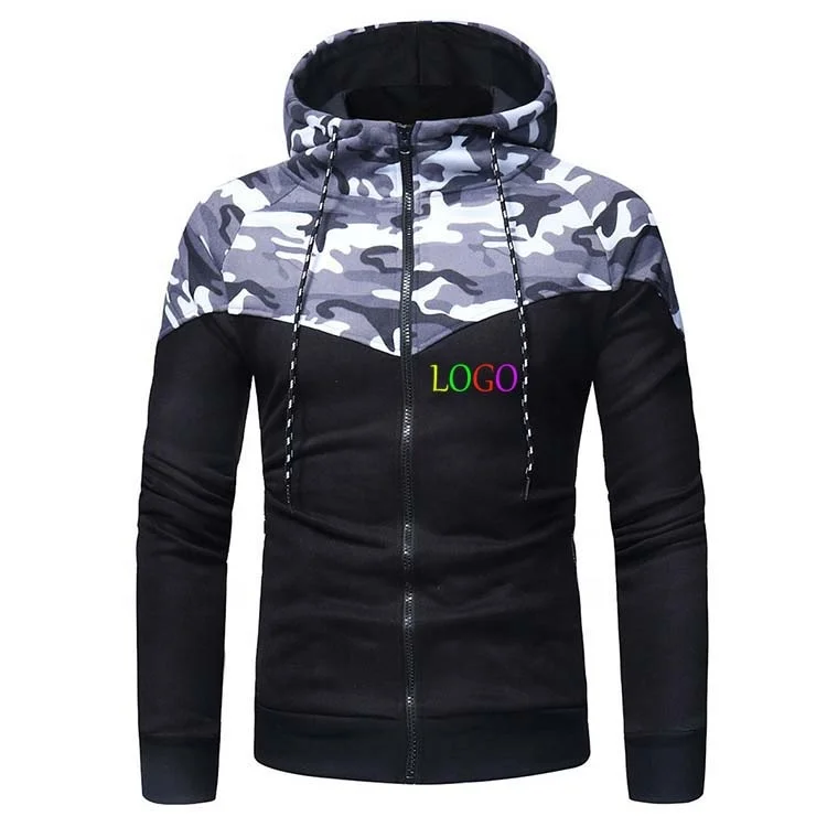 Fashion Camouflage Lime Green jacket Hoodie Mens Full Zipper Camo Hoodies