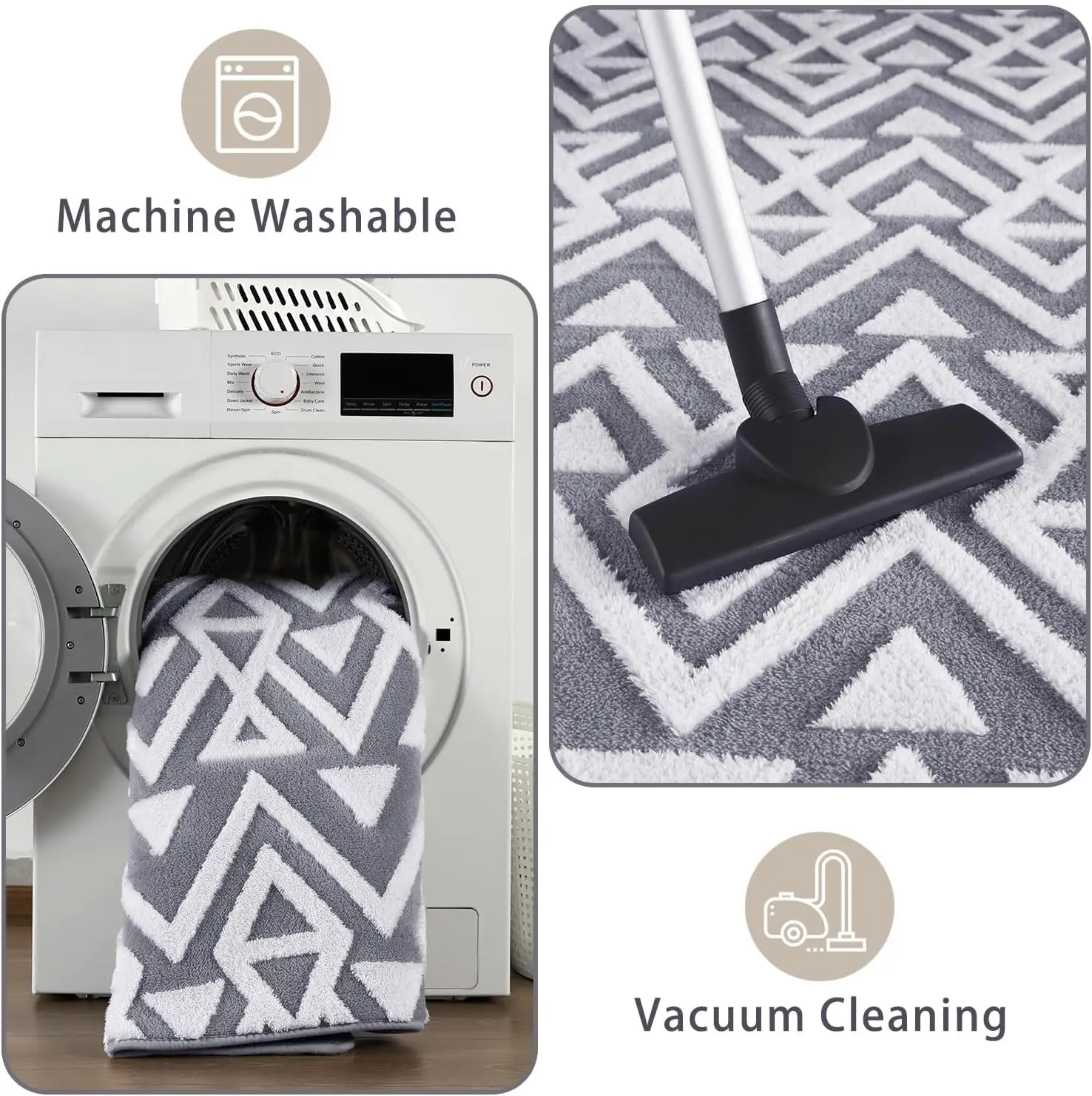 Geometric Textured Pattern Area Rug for Living Room Couch Bedside Teens Room Nursery Floor Carpet Mellow Memory Foam Playmat