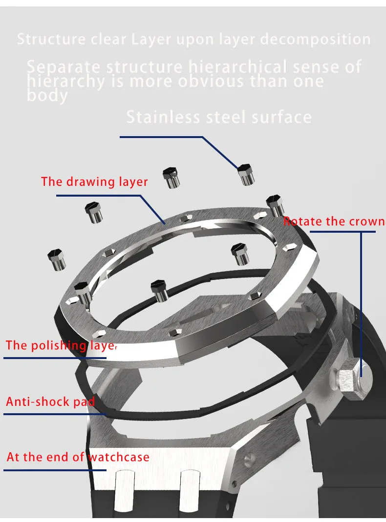 4rd g shock strap ga2100 Stainless Steel Case Crown Watch Band Silicone Rubber Strap For Casio G-Shock GA2100