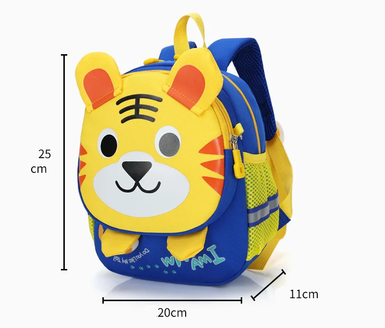 cheap leather animal tiger polyester children Girls Boys waterproof  kids school backpack bag