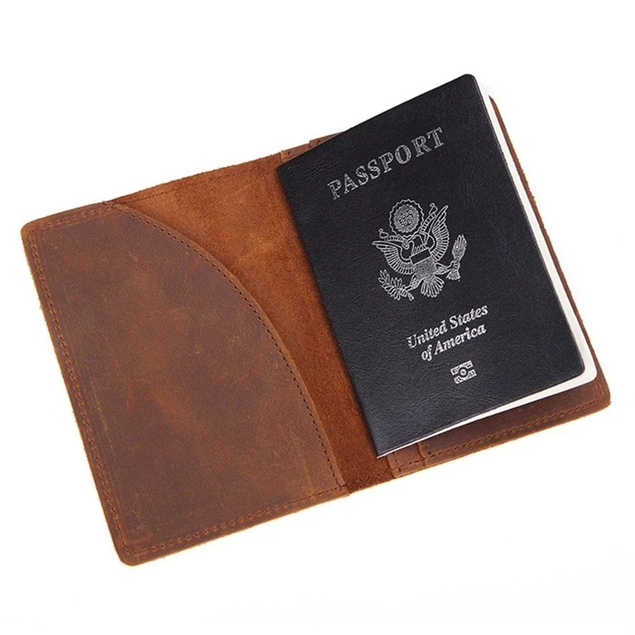 RU 2020 Fashion Genuine Leather Cover Case Travel Wallet Passport