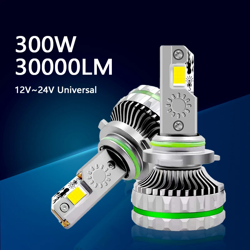 High Power Car LED Headlight Bulb H4 led headlight 9005 9006 h11 h7 6500k White LED Headlights 300w Car Bulbs With Canbus