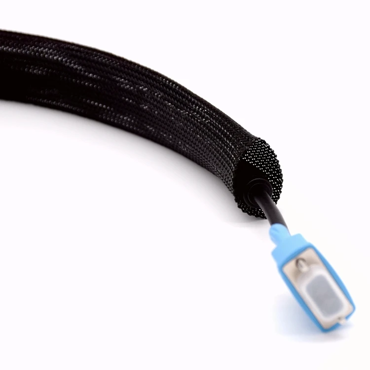 32mm PET Braided High Voltage Fiber Optic Cable Protection Sleeve