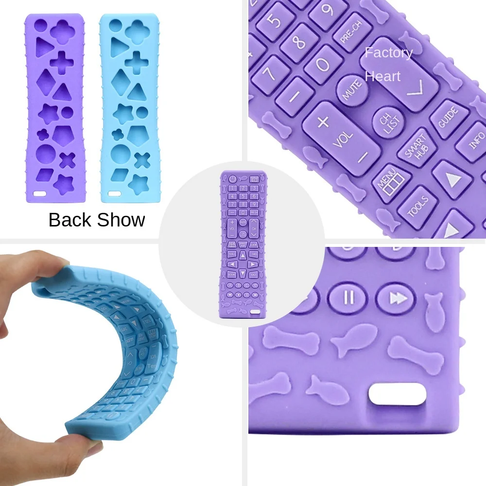 Remote shape sensory teething toys baby silicone teether eco friendly chew toys silicone baby teething toys