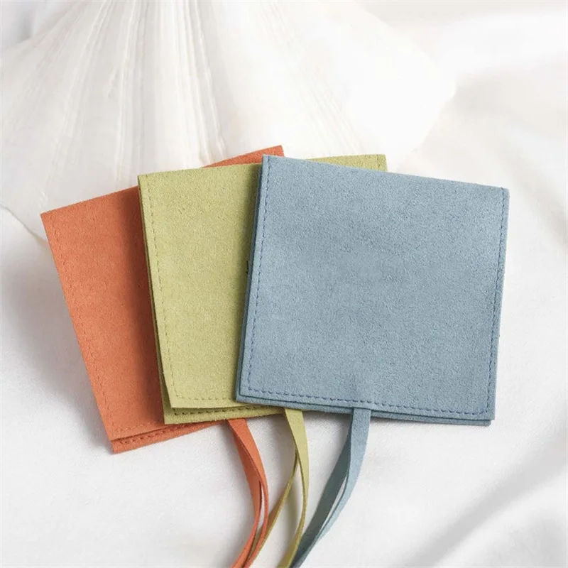 OMG 8*8cm Pink Custom Suede Cloth Jewelry Bags cute pink boxes bags for jewelry necklace earring holder