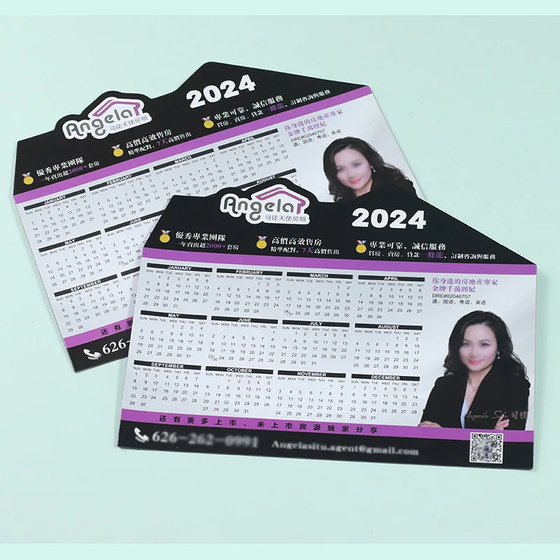 Customized 2025 Calendar Magnetic Name Card Fridge Magnet House Shaped Fridge Magnet For Realtors