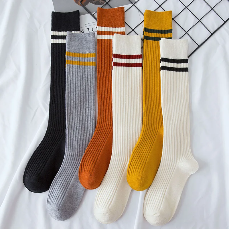 Trendy Fashion High School Student Graduates Teen Girl Tube Socks Women Knee High Socks