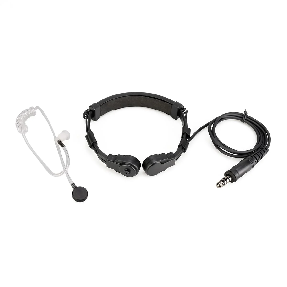 Tactical M2 Stretchable Coiled Tactical Throat Mic Big PTT for Motorola GP328