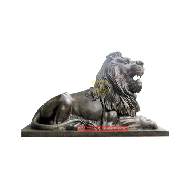Outdoor Landscape Design Metal Art Decoration Sculpture Bronze Casting Sleeping Lion Statue