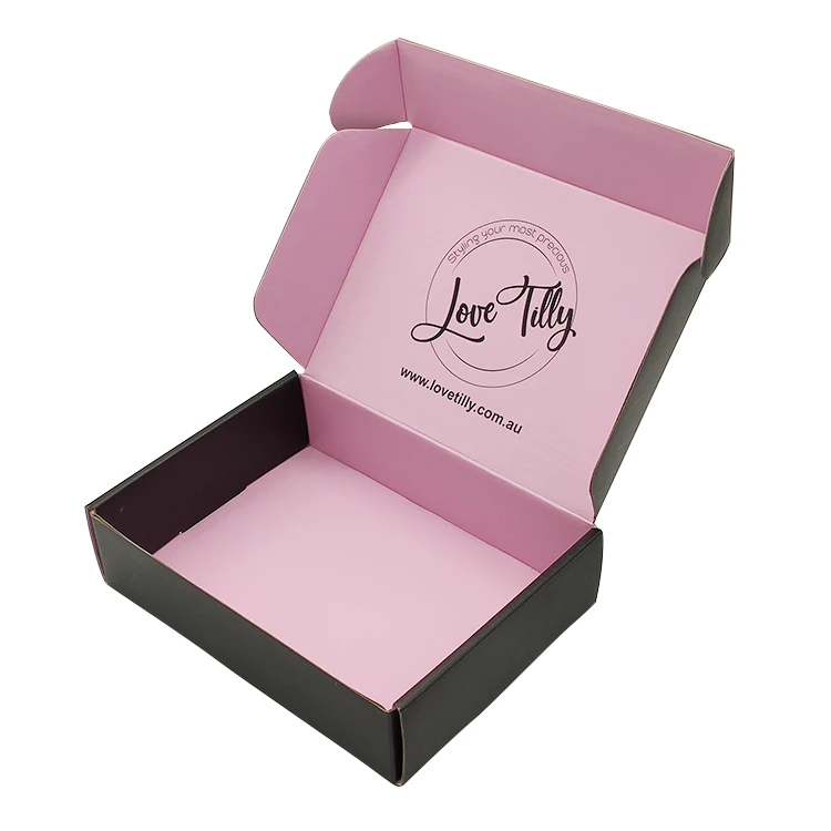 Wholesale White pink Cardboard Paper Mailing Clothing Cosmetic Gift Box Custom Logo Printed Corrugated Shipping Packaging Box