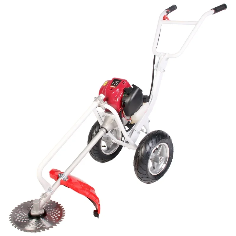 2 stroke 4 stroke 52cc Petrol  With Two Wheel Hand push Brush cutter