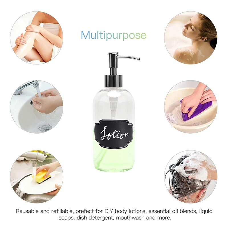
Factory Direct Sale Cosmetic Round Empty Lotion Pump Bottles Plastic Frosted Soap Dispenser Bottle With Stainless Steel Pumps 