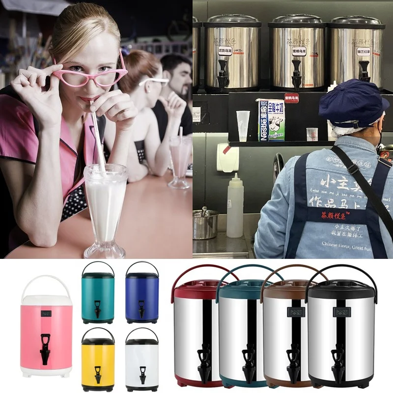 tableware keep juice drink hot cold bucket double wall metal milk tea bucket stainless steel insulation milk tea barrel