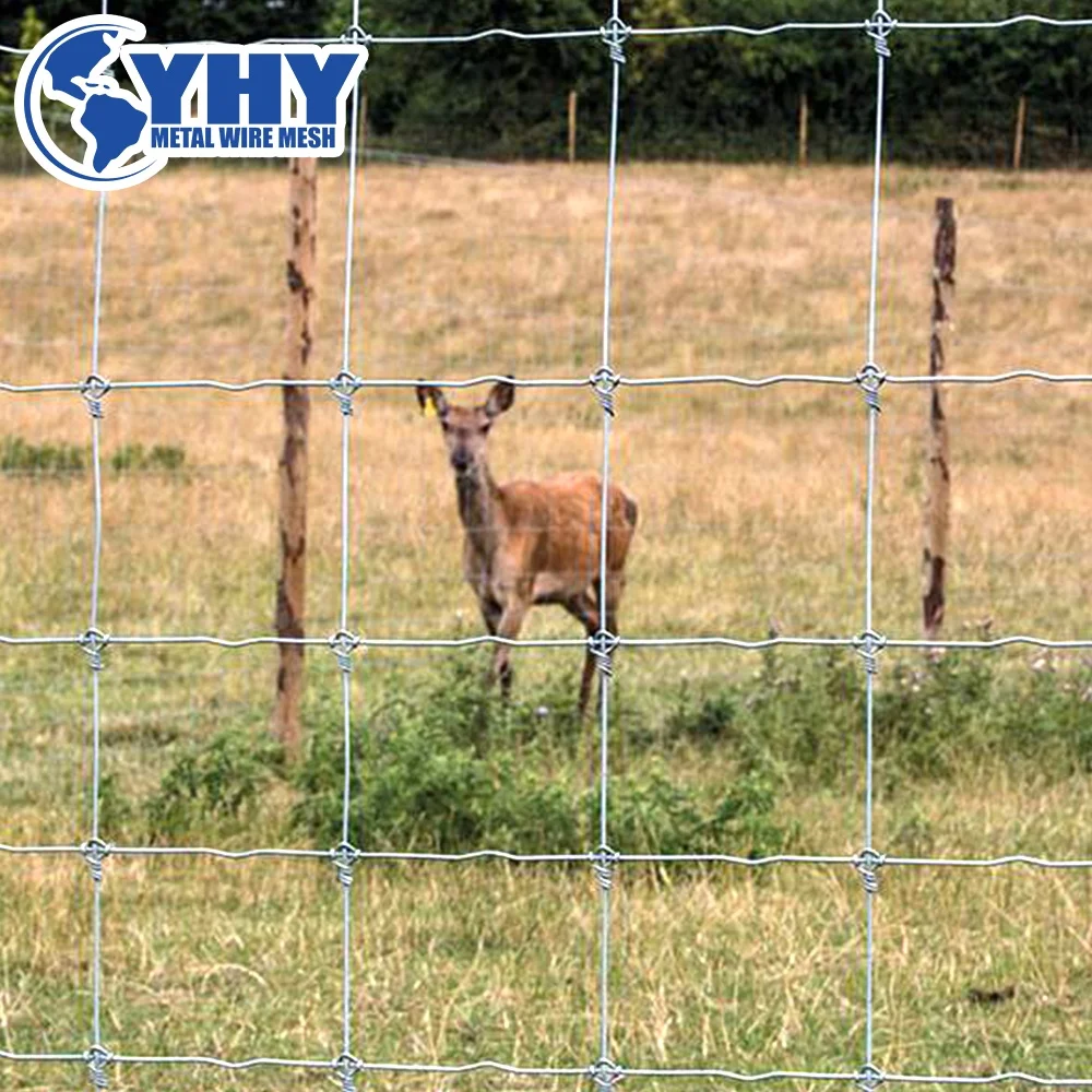 Heavy duty zinc coating PVC Coated 50m 150m roll high Strength Galvanized 6foot 72inch fixed knot field fence