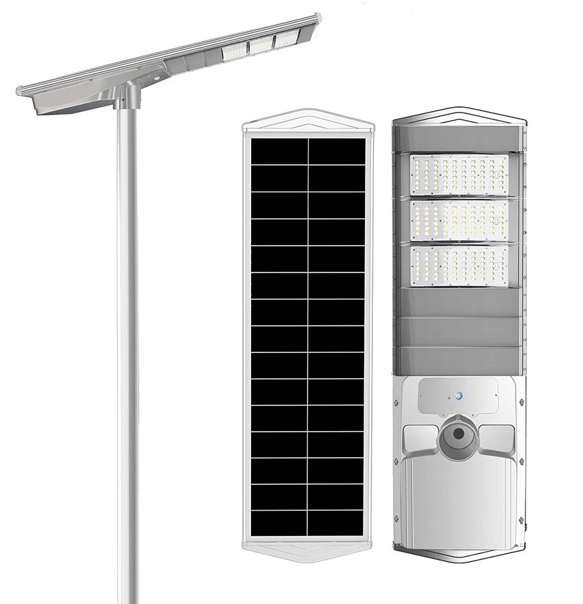 Уличная лампа IP66 на солнечной батарее, 80 Вт, с новым дизайном, 8 метров