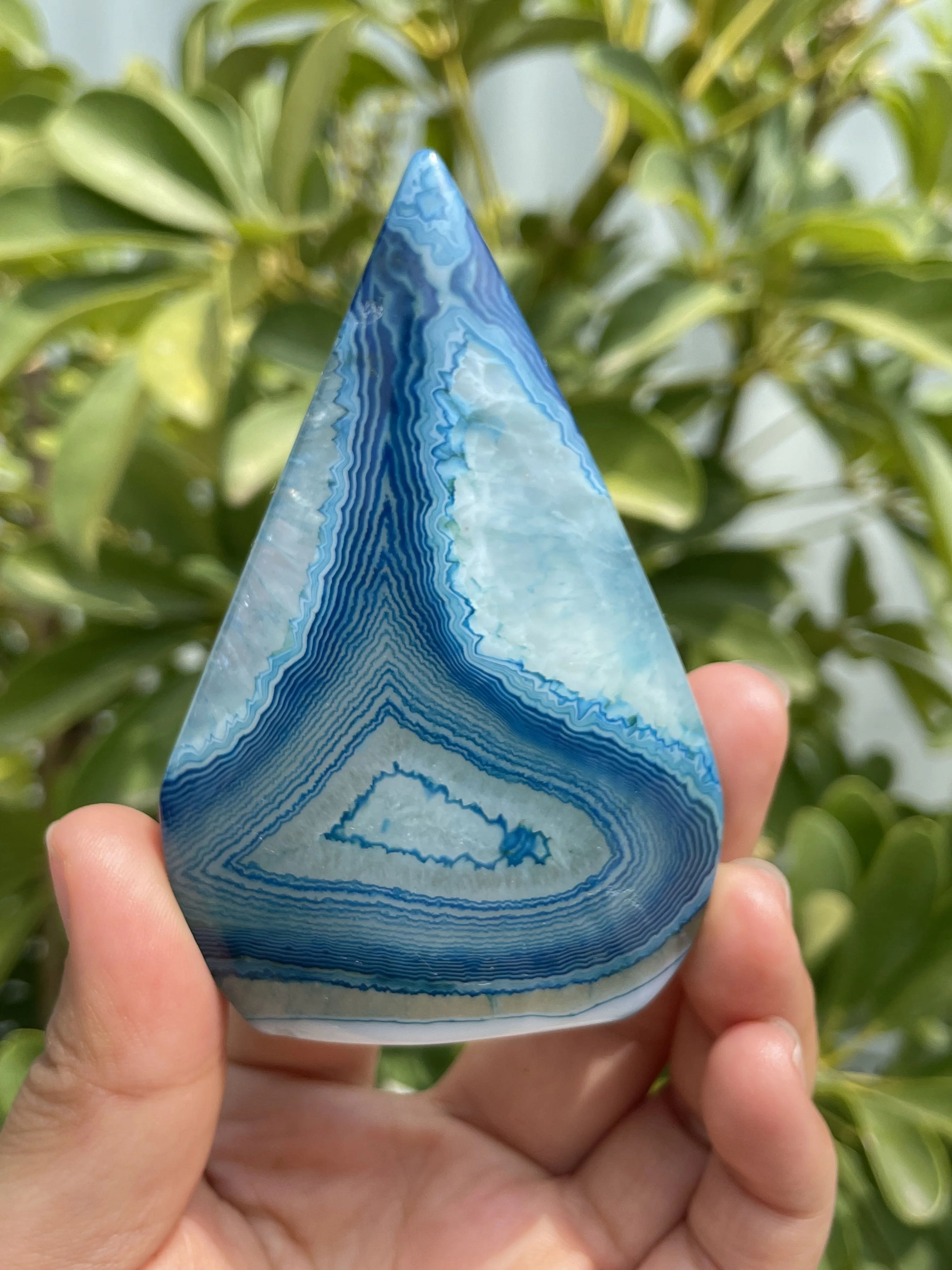 Fanshi Hot Sale Natural Blue Druzy Agate Teardrop Crystal Dyed Agate Polished Gemstone Healing Energy Balance Decoration Gift