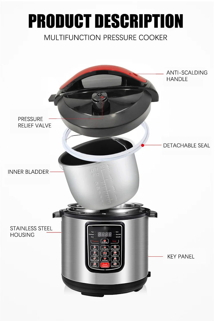 Intelligent Kitchen Appliance National Stainless Steel Multi Cooker Electric Electric Pressure Cookers With Thermostat