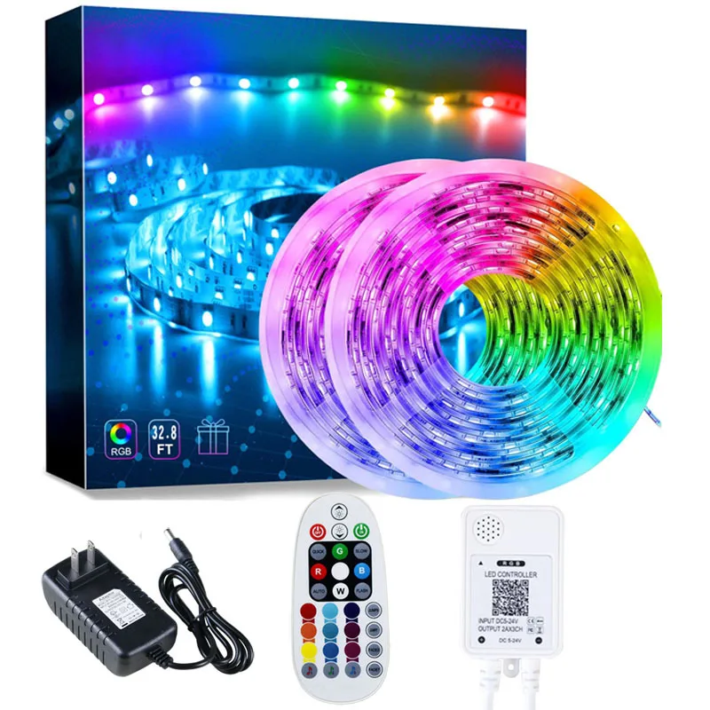 Alexa Tuya Google Home APP Remote Control Smart RGB Strip Light IP65 Waterproof WIFI Smart LED Strip WIFI LED Strip Light