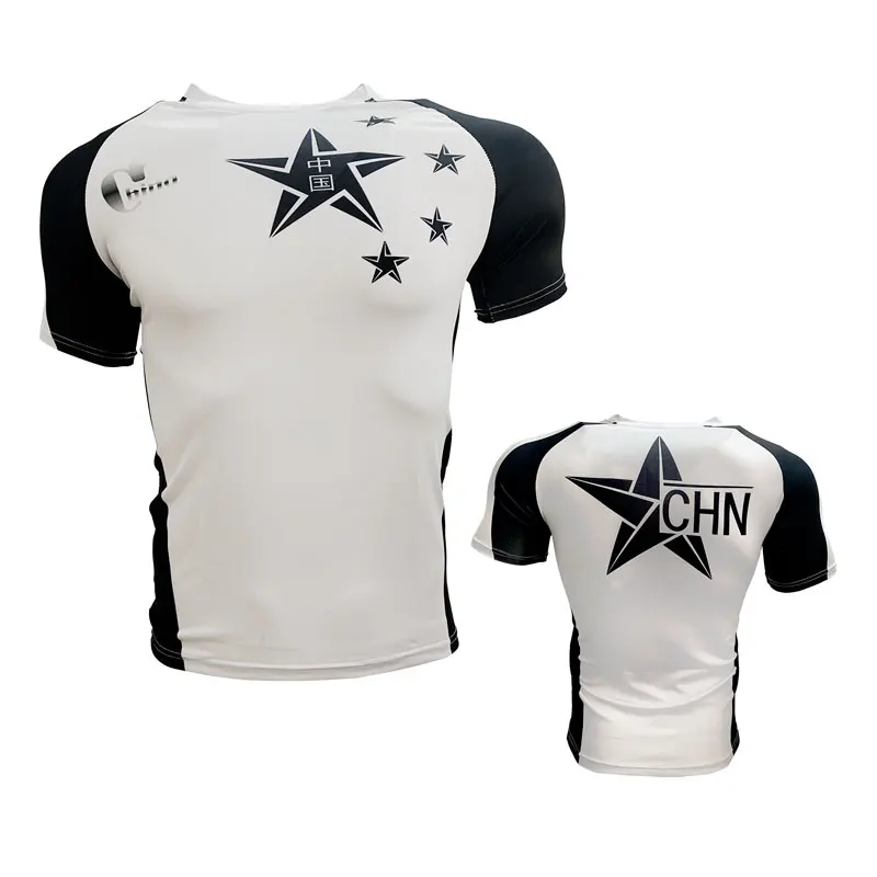 Premium Materials Sports Jiu Jitus Bjj Quick Dry Mens Boxing Set Combat Training Printing T-Shirt