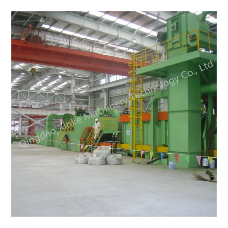 XINKE Automatic Tunnel Shot Blasting Machine with agricultural machinery shell spraying line