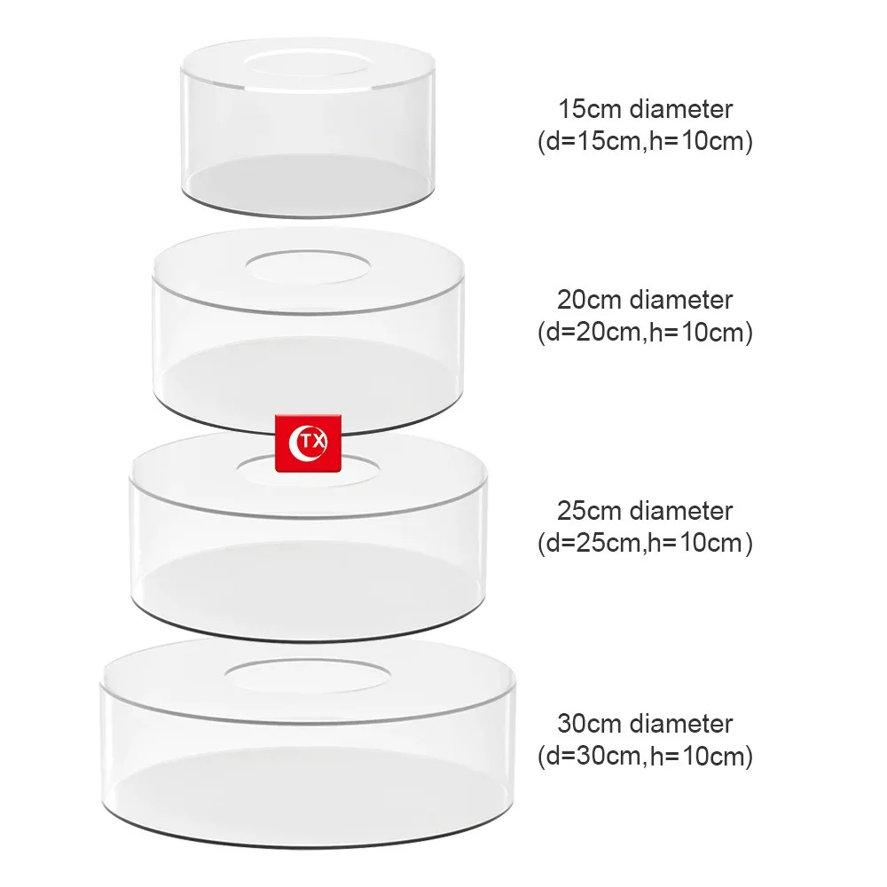 Clear Acrylic Cake Separator Fillable Cake Stand Round Cake Display Stand Floating Cylinder Pedestal Dessert Display Stand