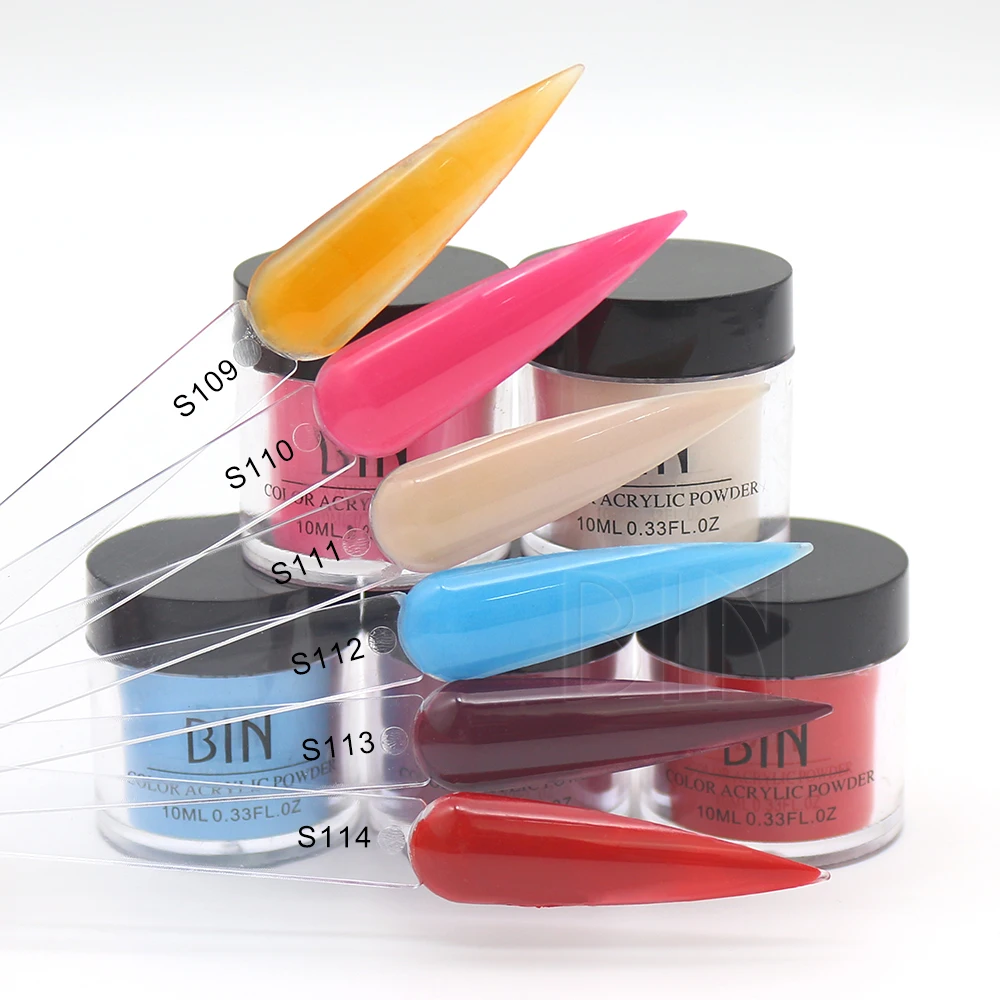 BIN professional private label 120 colors polymer acrylic dipping nail powder