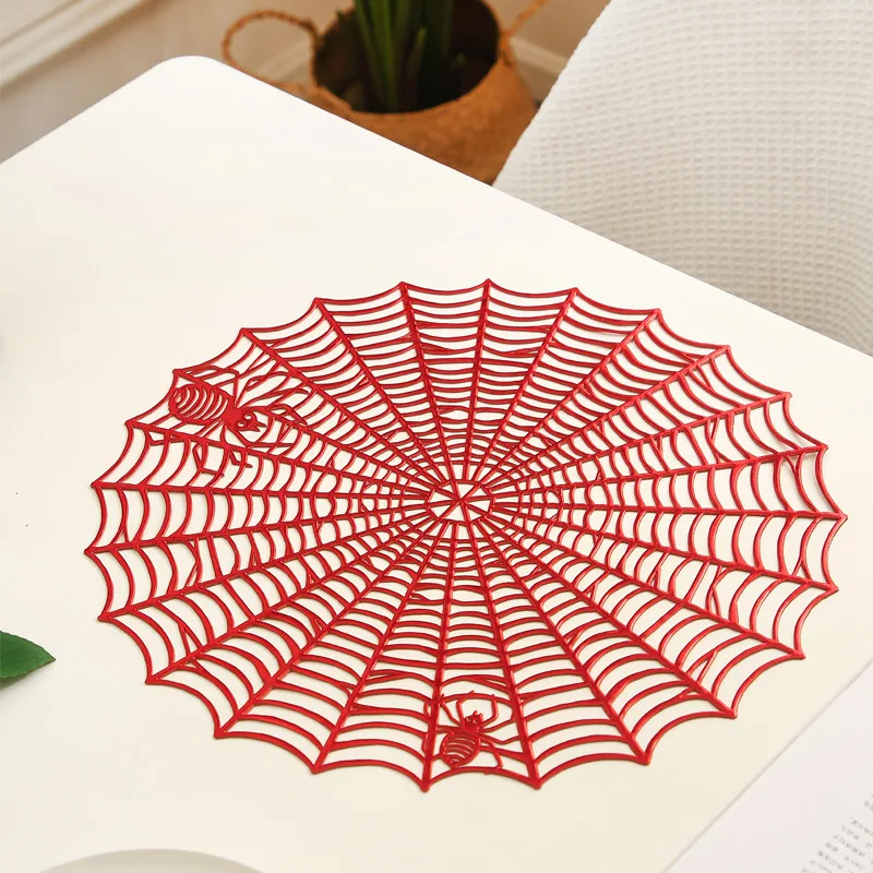 Креативная круглая подстилка-салфетка из паутины декоративный полый водонепроницаемый маслостойкий изоляционный коврик ПВХ