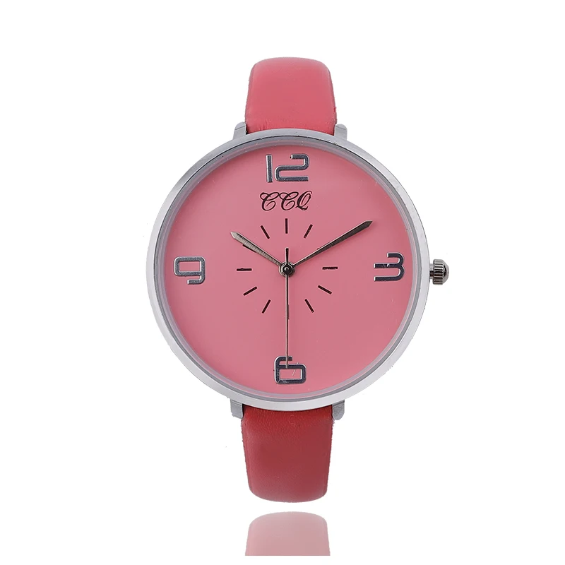CCQ Brand Ladies Stylish Thin Leather Quartz Wrist Clock Hand Watches For Women JSW-1020