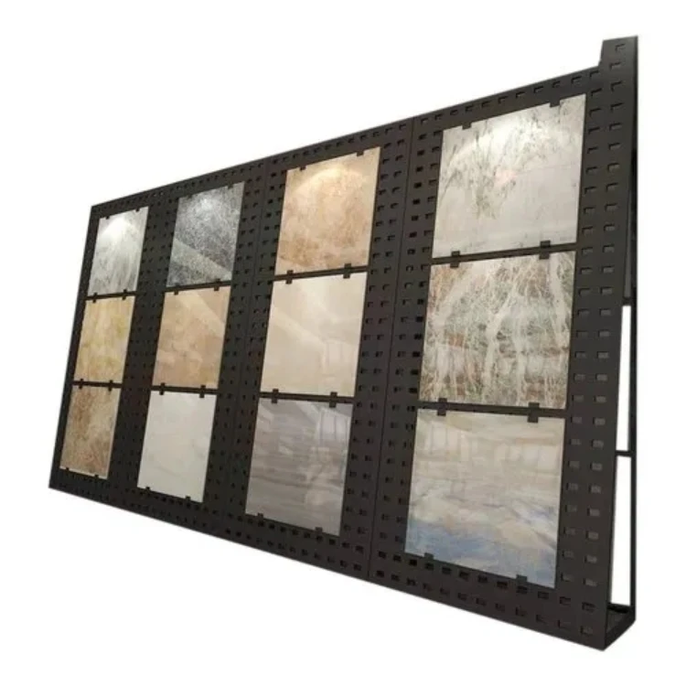 Modern Factory Standing Multi Layer Natural Stone Showroom Sample Culture Stone Outdoor Wall Stone Quartz Display Stand