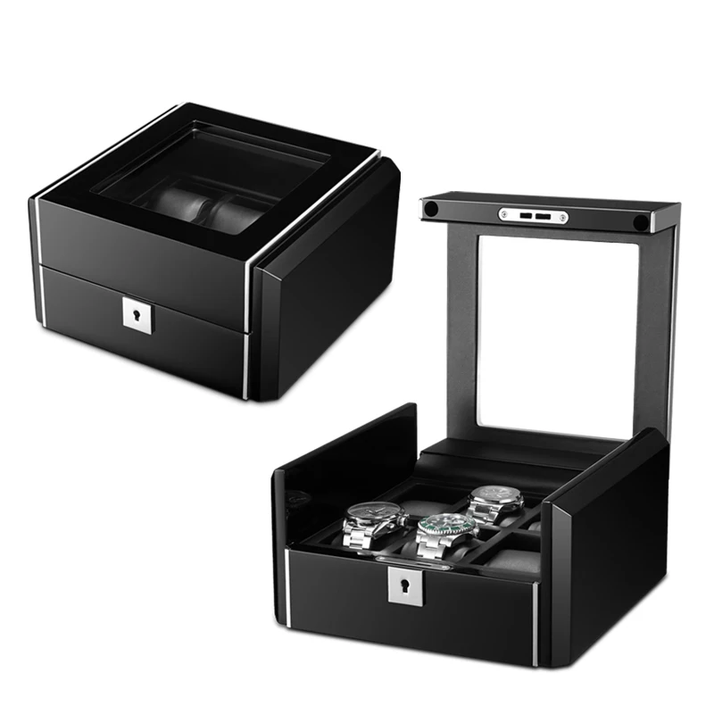 2021 high quantity Top rectangular 6 slots watch box with pillow watch storage box