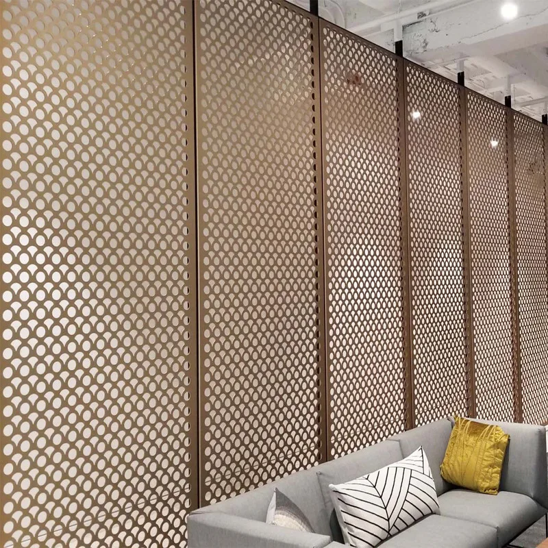 Modern Interior Decoration Metal Perforated Screen Divider Wall Partition