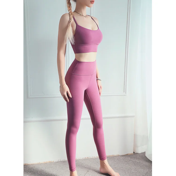 Новейшая Высокоэффективная спортивная одежда, женская одежда для фитнеса, Леггинсы для йоги и спортивный комплект с бюстгальтером