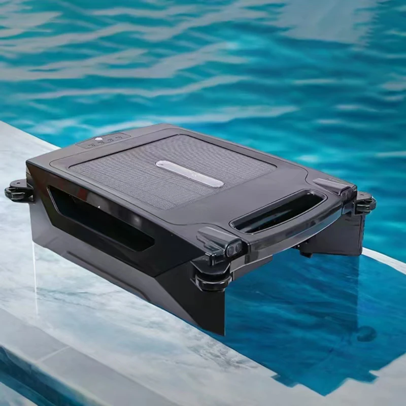 Solar Powered Robotic Pool Skimmer with Dual Charging Options and 18-Hour Continuous Cleaning Battery Power