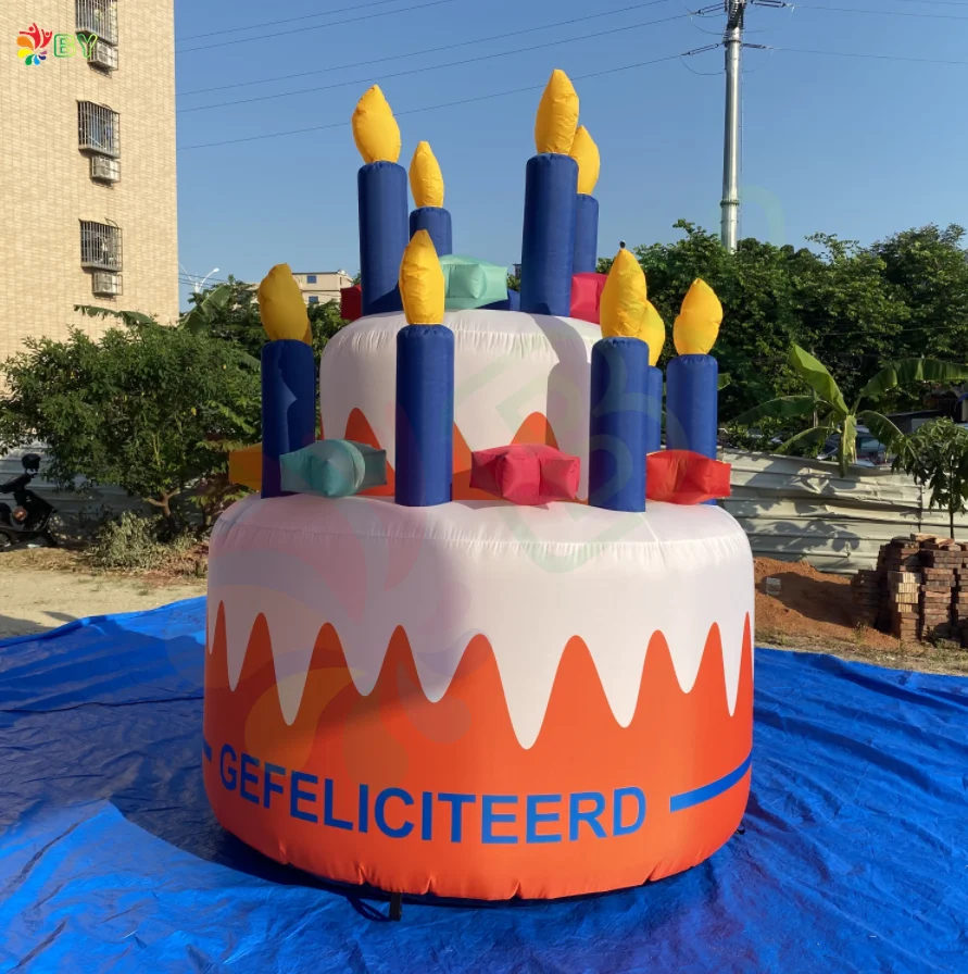 BOYAN Giant 10ft Inflatable Birthday Cake Balloon for Party