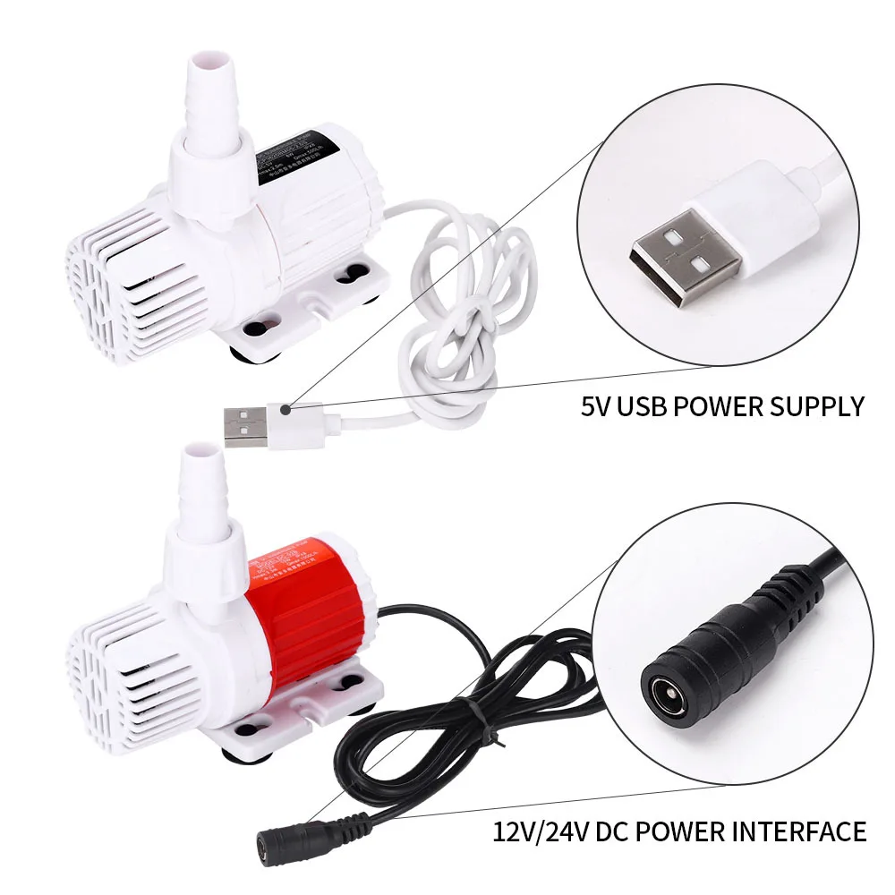 Fish tank DC submersible pump DC12V/24V fish tank filter circulation pump high-lift ultra-quiet micro-pump