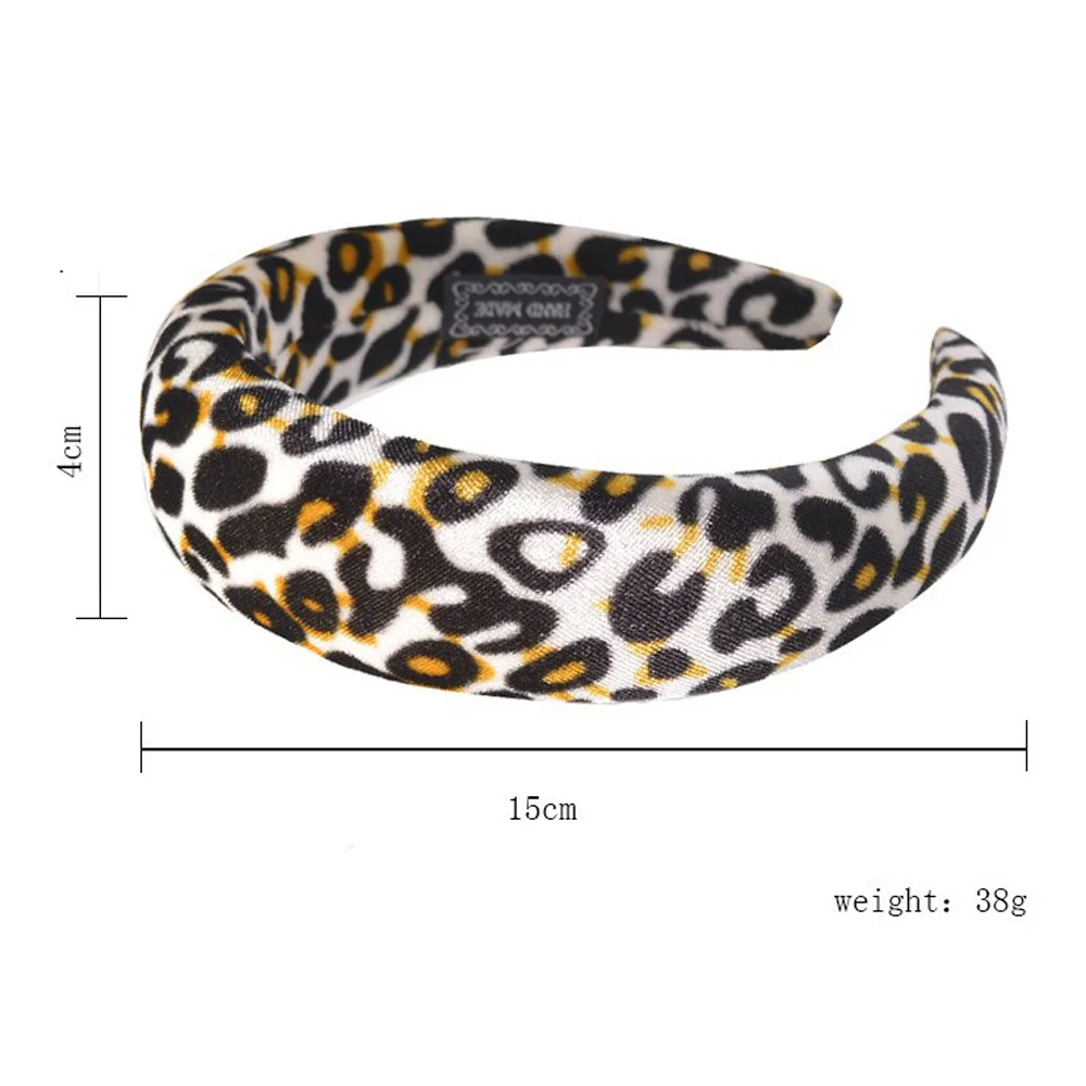 10pcs Leopard Sponge Padded Headbands Women Hair Accessories Velvet Fabric Covered Head Band Fashion Headwear Plastic Hairbands