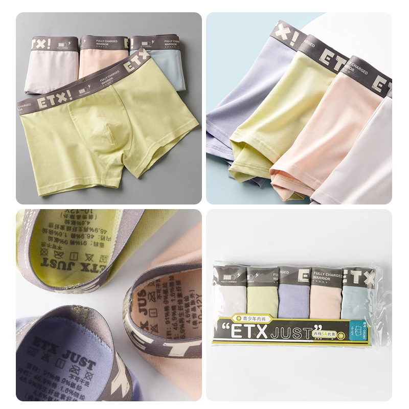 130-180cm young teen boys your own brand shorts bamboo viscose underwear designer boxers for men