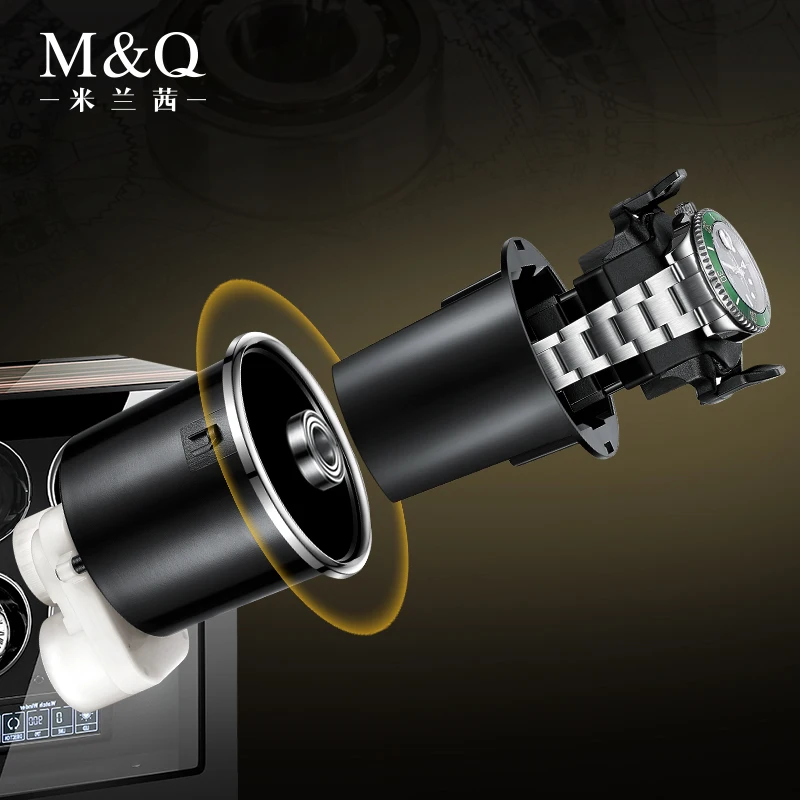 2024 New Matte Black 1 2 Slots Watch Winder Wooden Shaker Watch Box Automatic Winder Storage Case