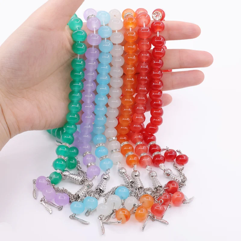 The JC  Wholesale 33pcs 10mm Islamic Delicate rosary crystal bracelet Muslim Prayer beads highlight rosary