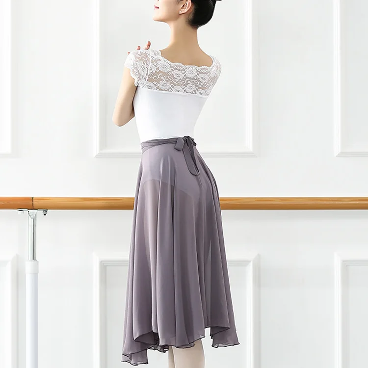 In Stock White Lace Short Sleeve Custom Leotard Woman