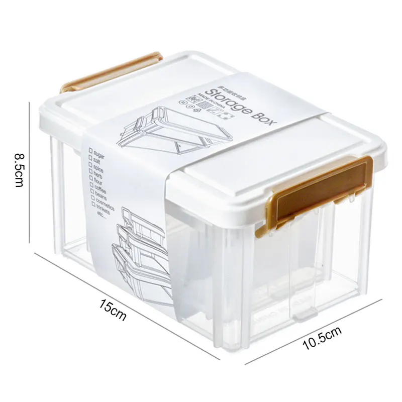 EVERSMILY Bins & Things Stackable Storage Container 3 layer stack 130ml 360ml 780ml Transparent Latching Storage Container