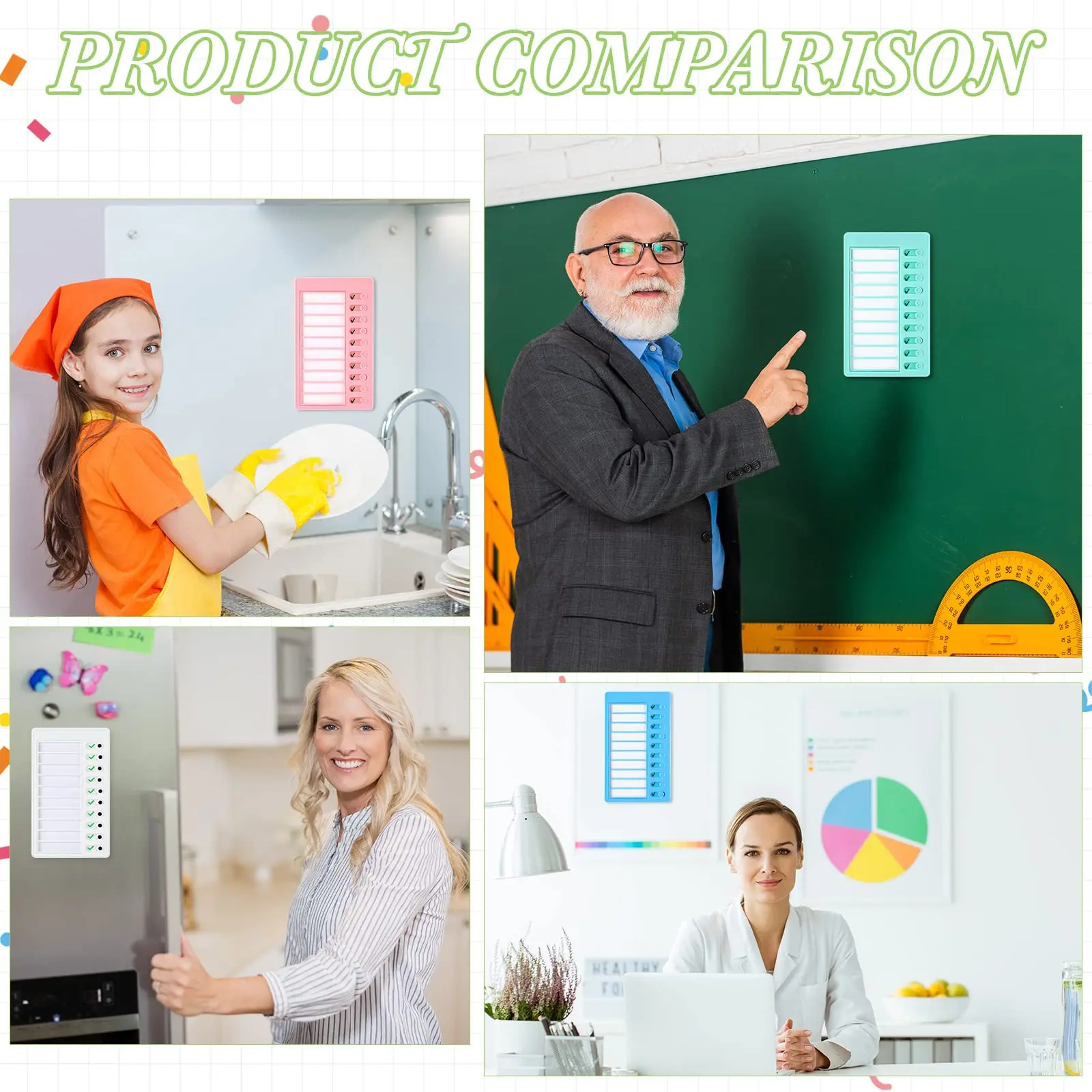 Custom Colorful Plastic Checklist Board with Detachable Card To Do List for Home Routine Planning My Chores Memo Board Checklist