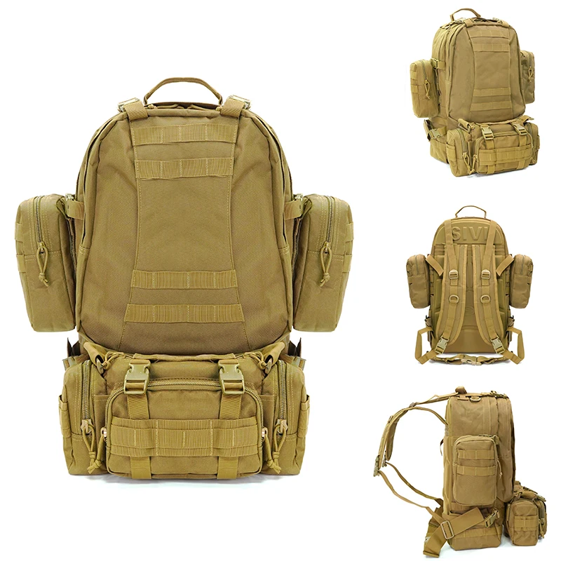 SABADO Large Capacity 720D 4 in 1Molle  Waterproof Durable Camo Hiking Outdoor Travel Bag Tactical Backpack