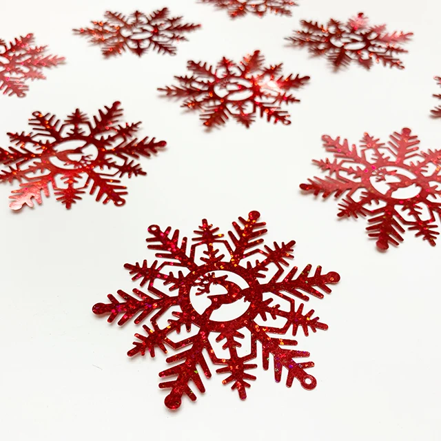 88mm paillette Snowflake shape sequins Christmas Decorations Christmas tree Pendant Custom DIY small package spangle sequins
