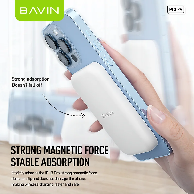 BAVIN PC029 5000mAh Fast Charging Magnet Charger Mini 15W Wireless Magnetic Power Bank For Phone