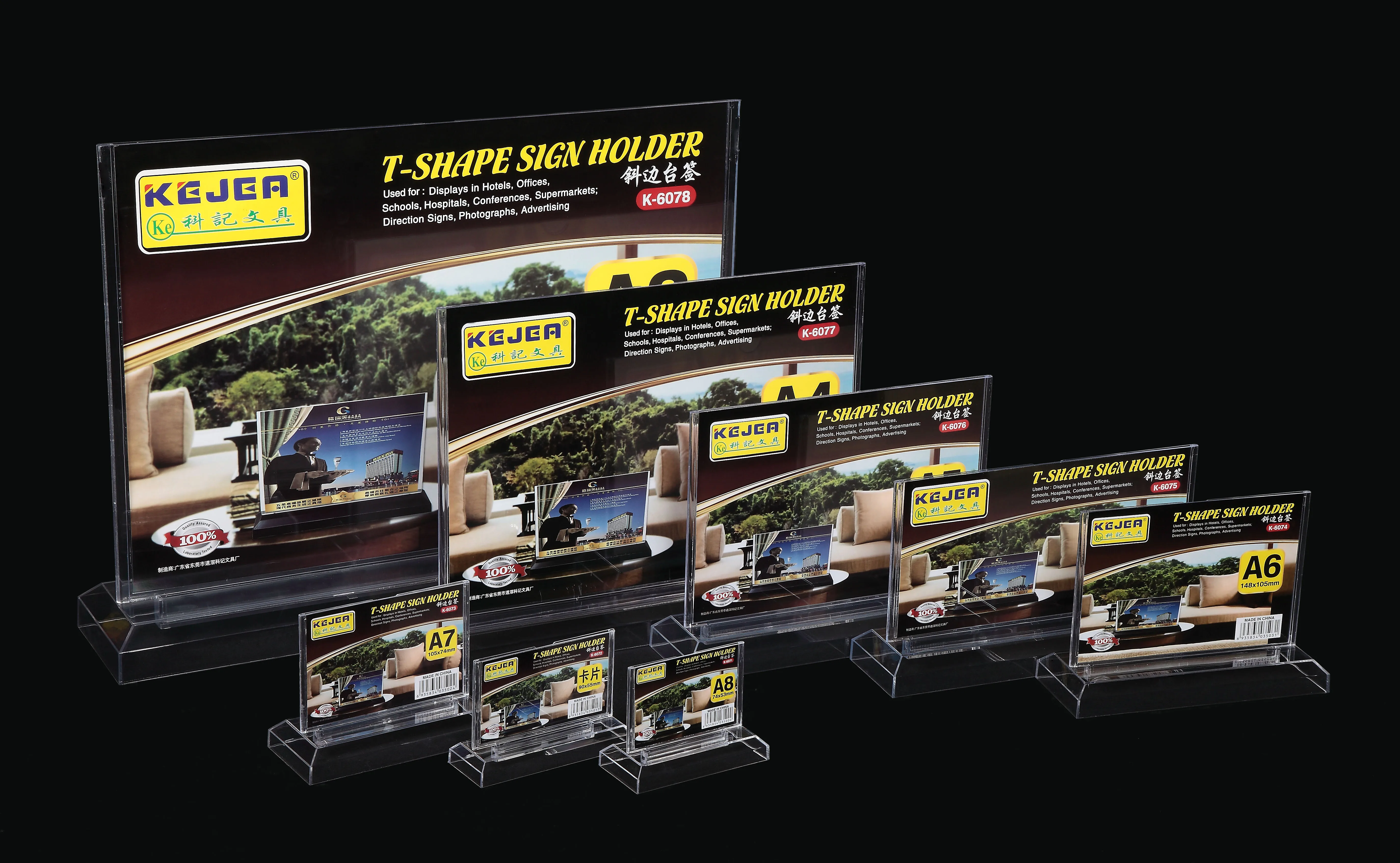 plastic card stand Movable ps Acrylic table card Portable OEM Combined Desktop paper display stand for kindergarten or reception