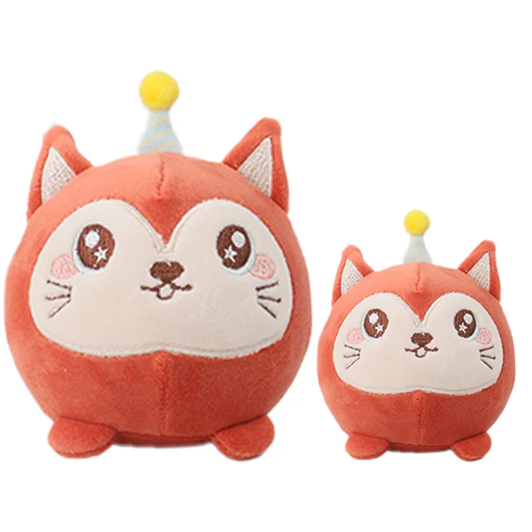 D KING Manufacturer Wholesale Plush Animal Ball Shape Toy Cute Squirrels Round Toys for Kids