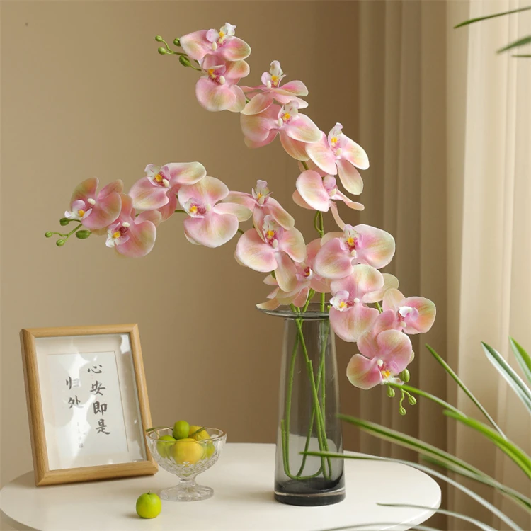 Wholesale Silk Flowers Orchid Artificial White Pink Orchid Flower for Wedding Table Vase Decor Silk Bulk Orchid for Home Decor