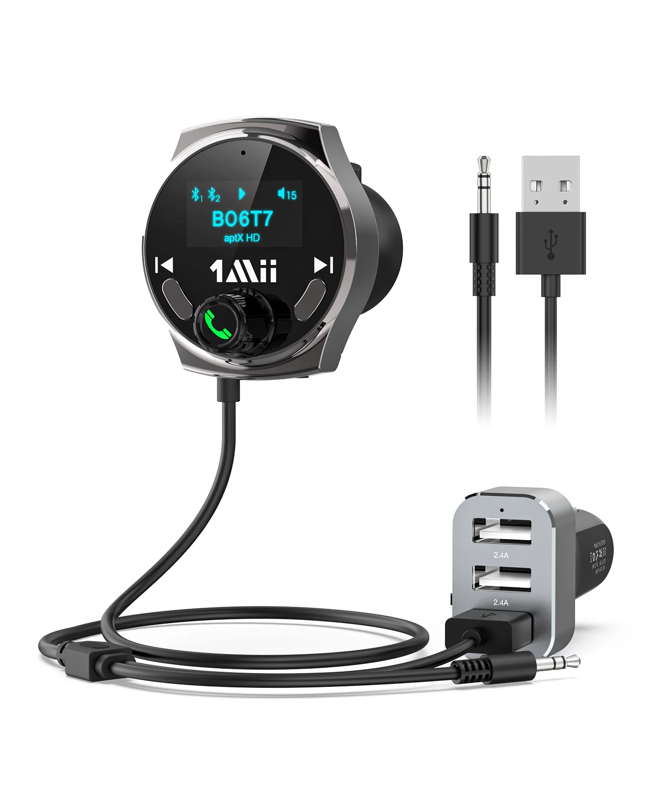 1Mii автомобильный Bluetooth 5 2 аудио-приемник с микрофоном и громкой связью